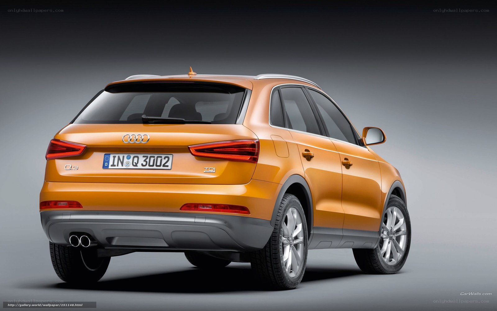 Orange Audi Q3 rear view