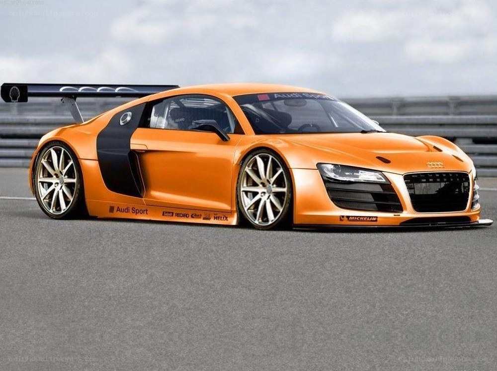 Orange Audi R8 race car