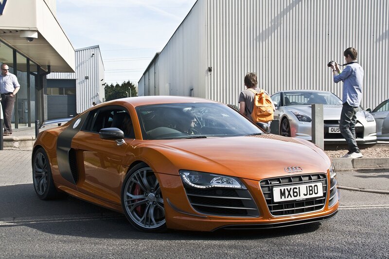 Orange Audi R8 sports car