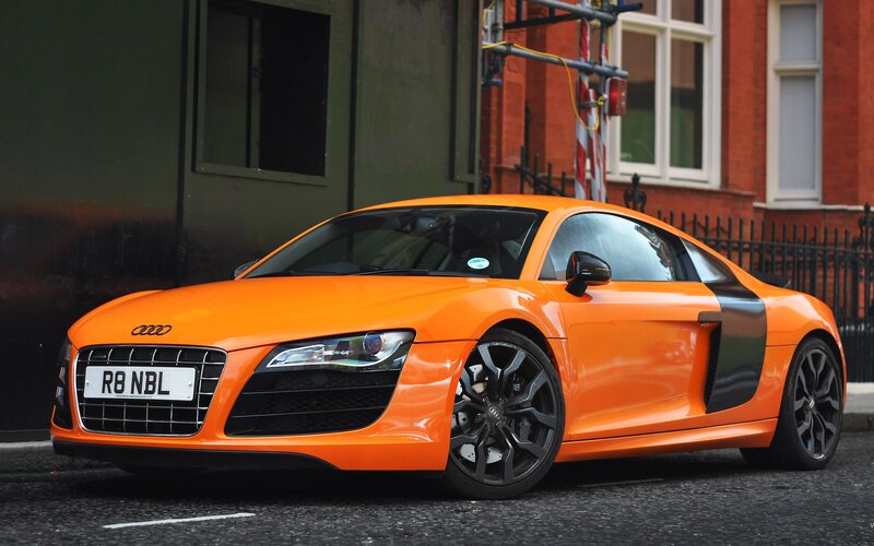 Orange Audi R8 sports car