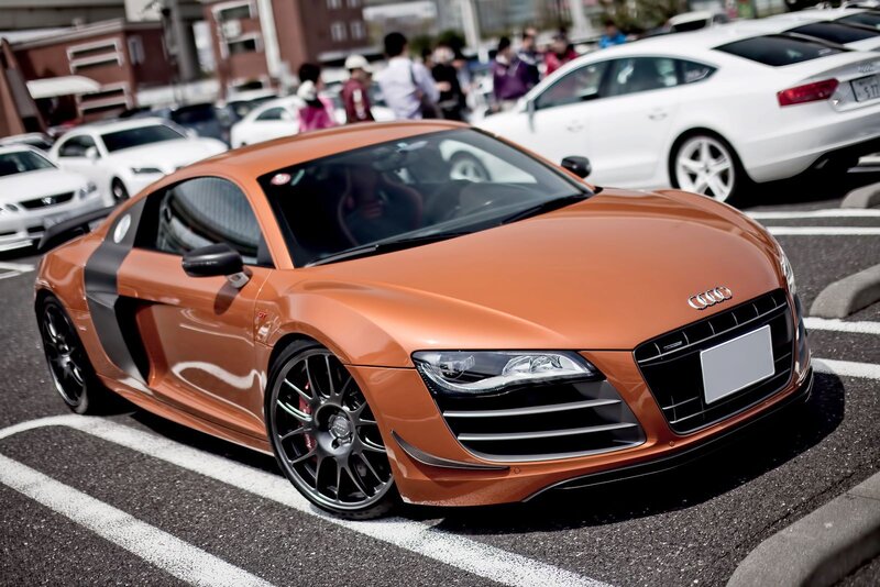 Orange Audi R8 sports car