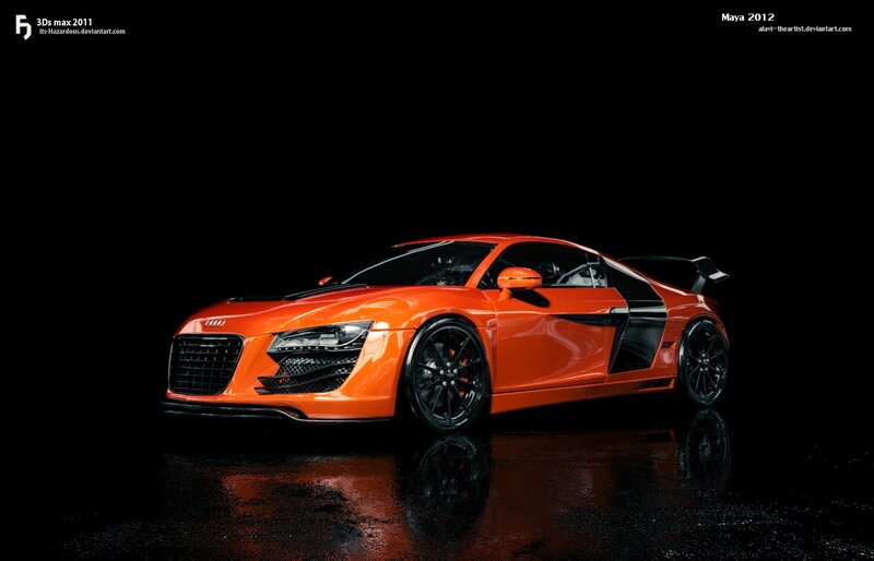 Orange Audi R8 sports car