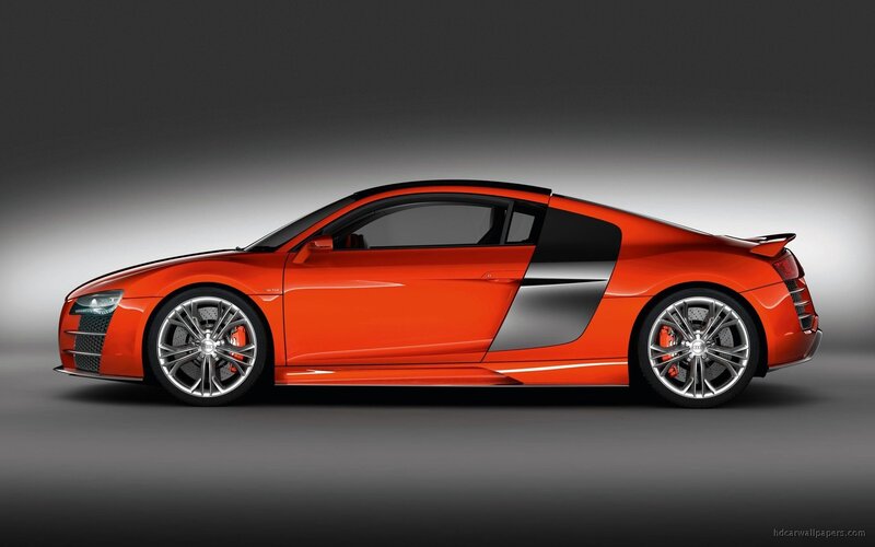 orange audi r8 sports car