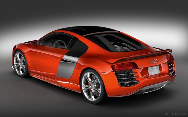 orange audi r8 sports car