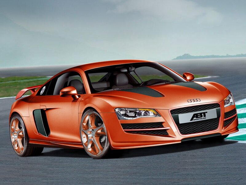 Orange Audi R8 sports car