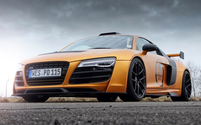 Orange Audi R8 sports car