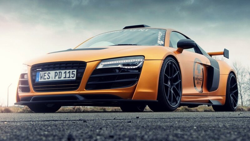 orange Audi R8 sports car