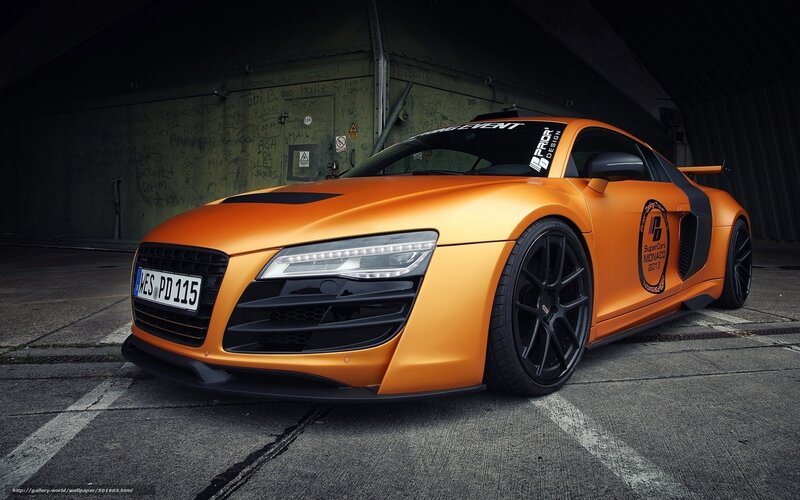 orange Audi R8 sports car