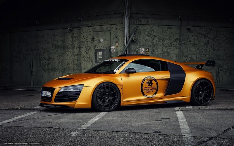 orange audi r8 sports car