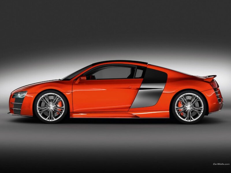 orange audi r8 sports car