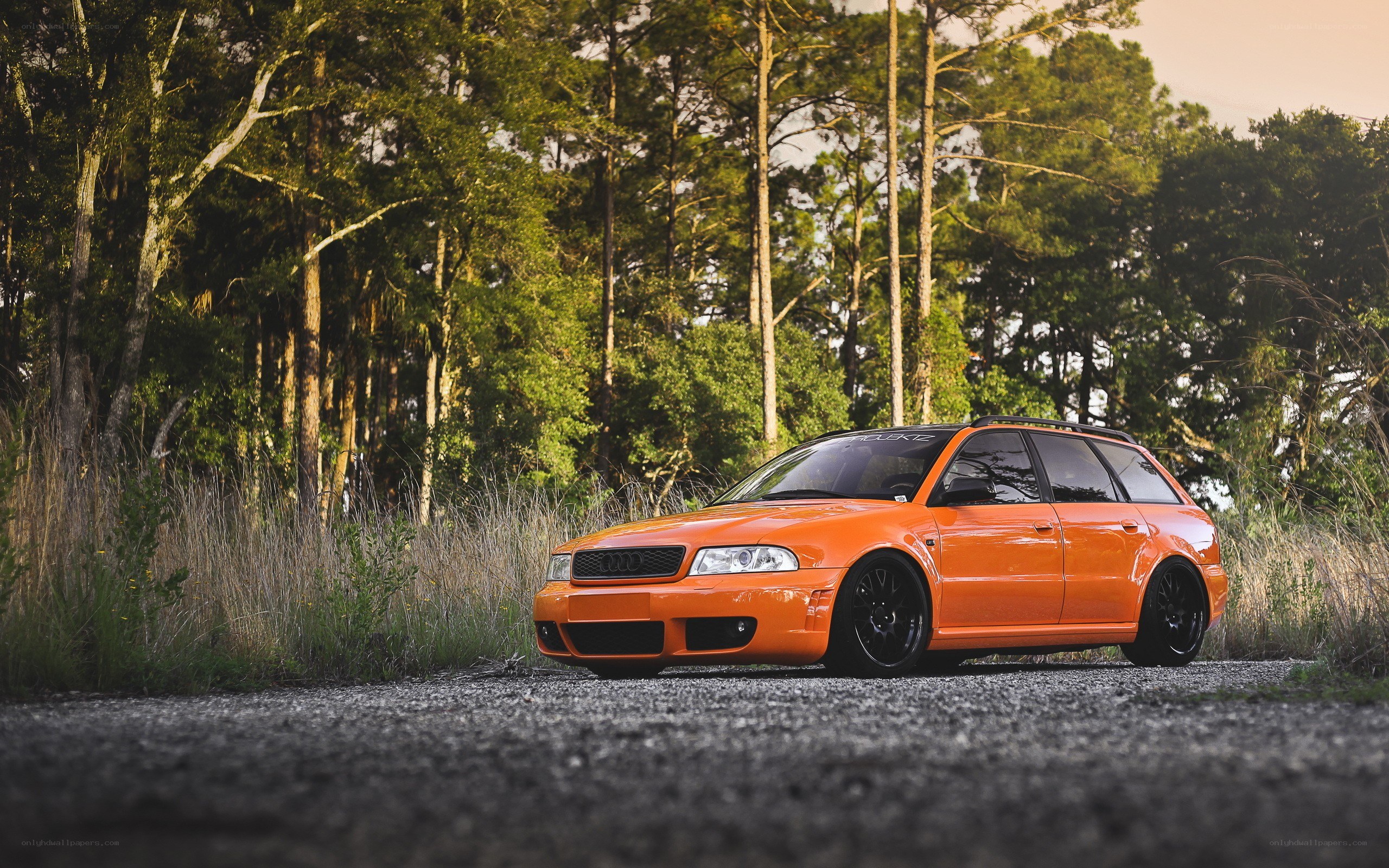 orange audi station wagon