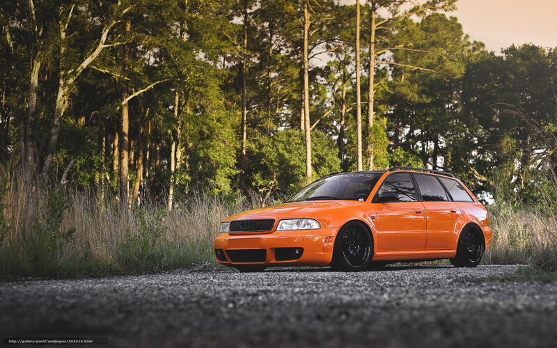 orange audi station wagon