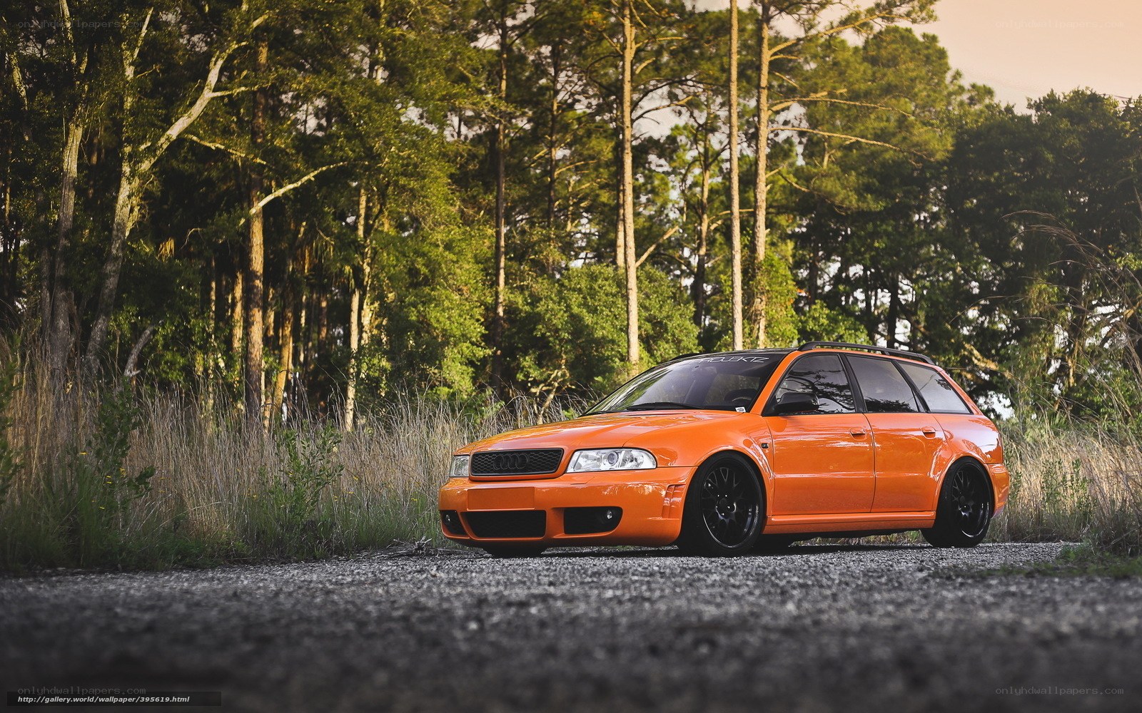 orange audi station wagon