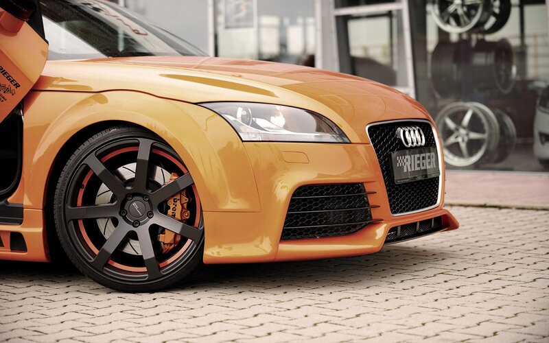 Orange Audi TT Car — Dramatic, Photograph, Car Wheel