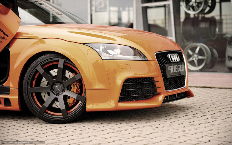 Orange Audi Tt Car — Dramatic, Photograph