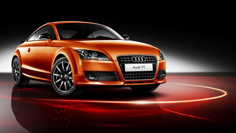 Orange Audi TT Car — Dramatic