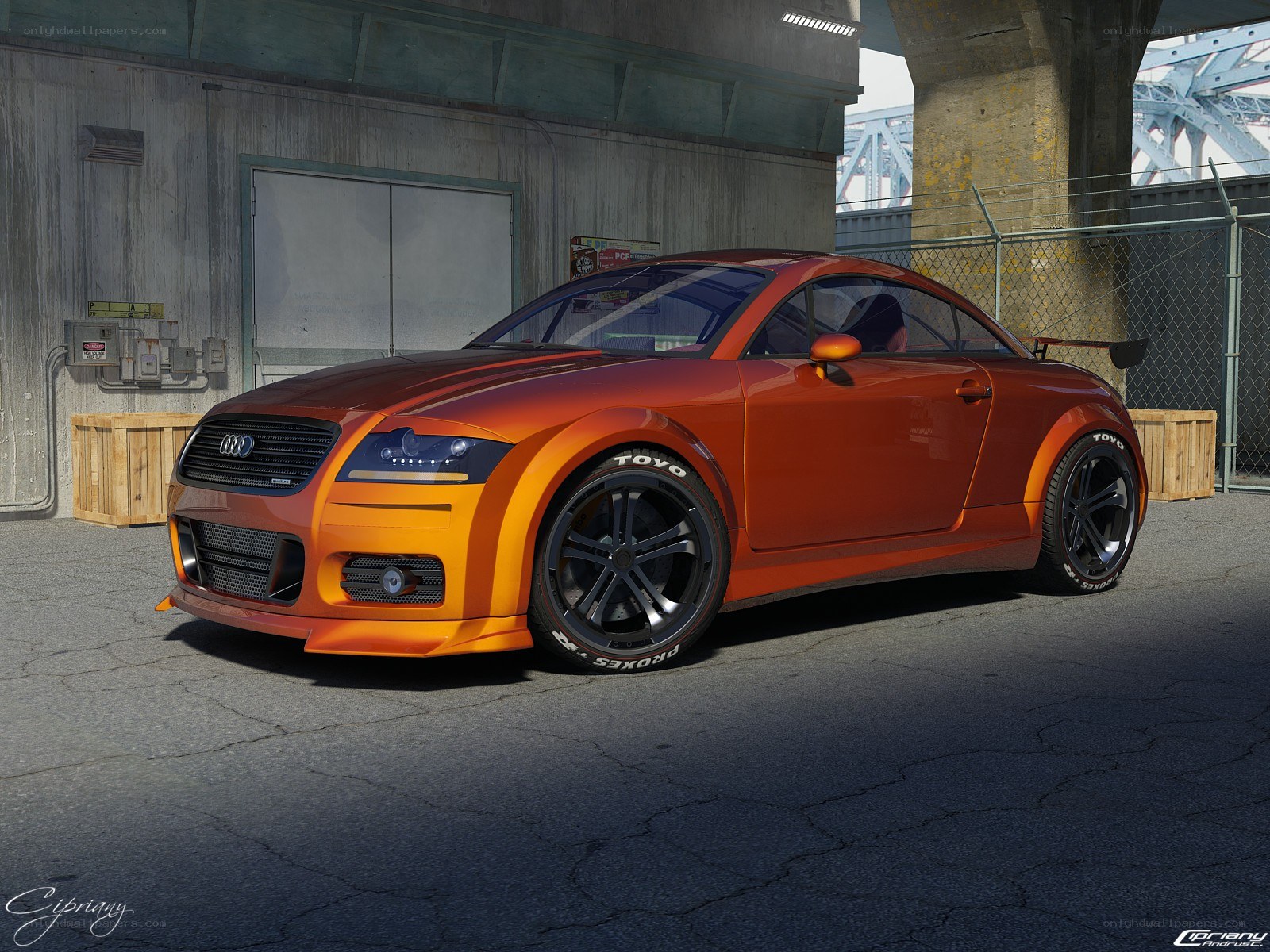 Orange Audi TT Coupe