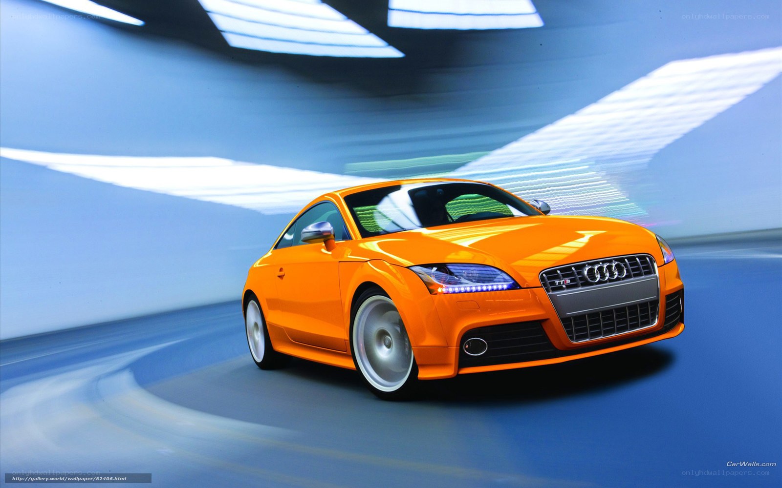 Orange Audi TT in motion