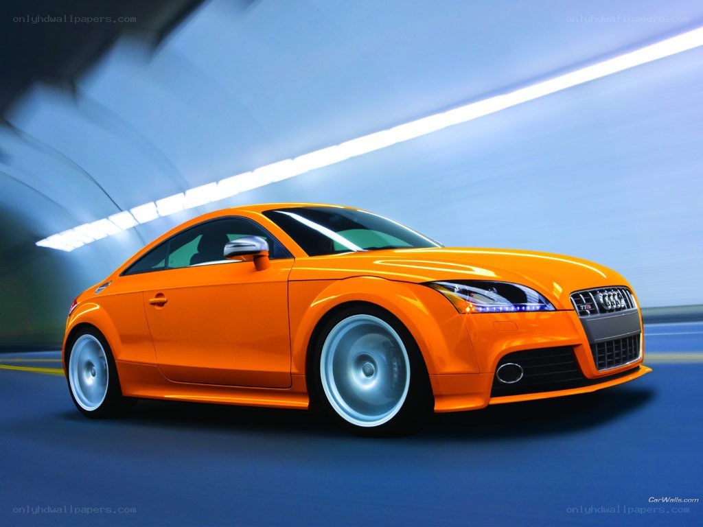Orange Audi TT in tunnel