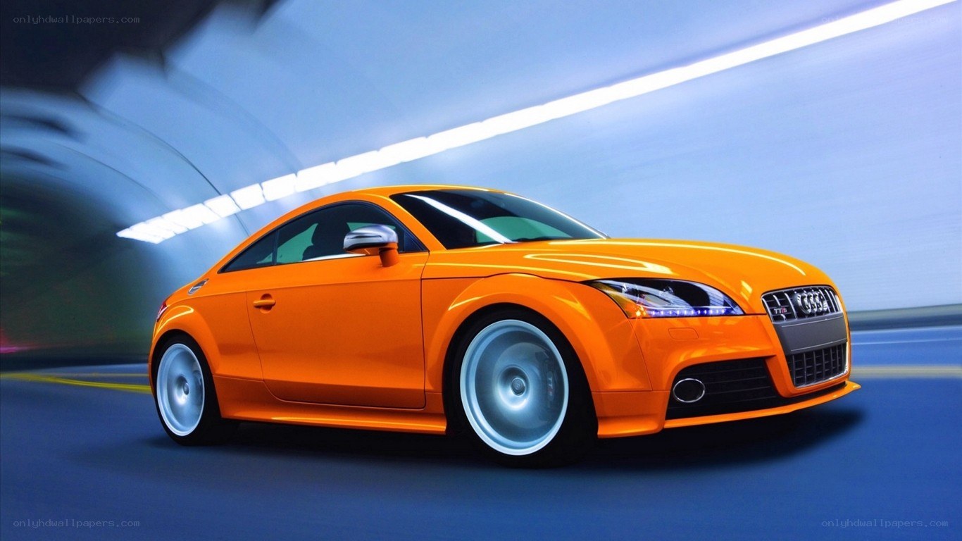 Orange Audi TT in tunnel