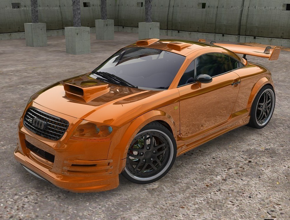 orange audi tt race car