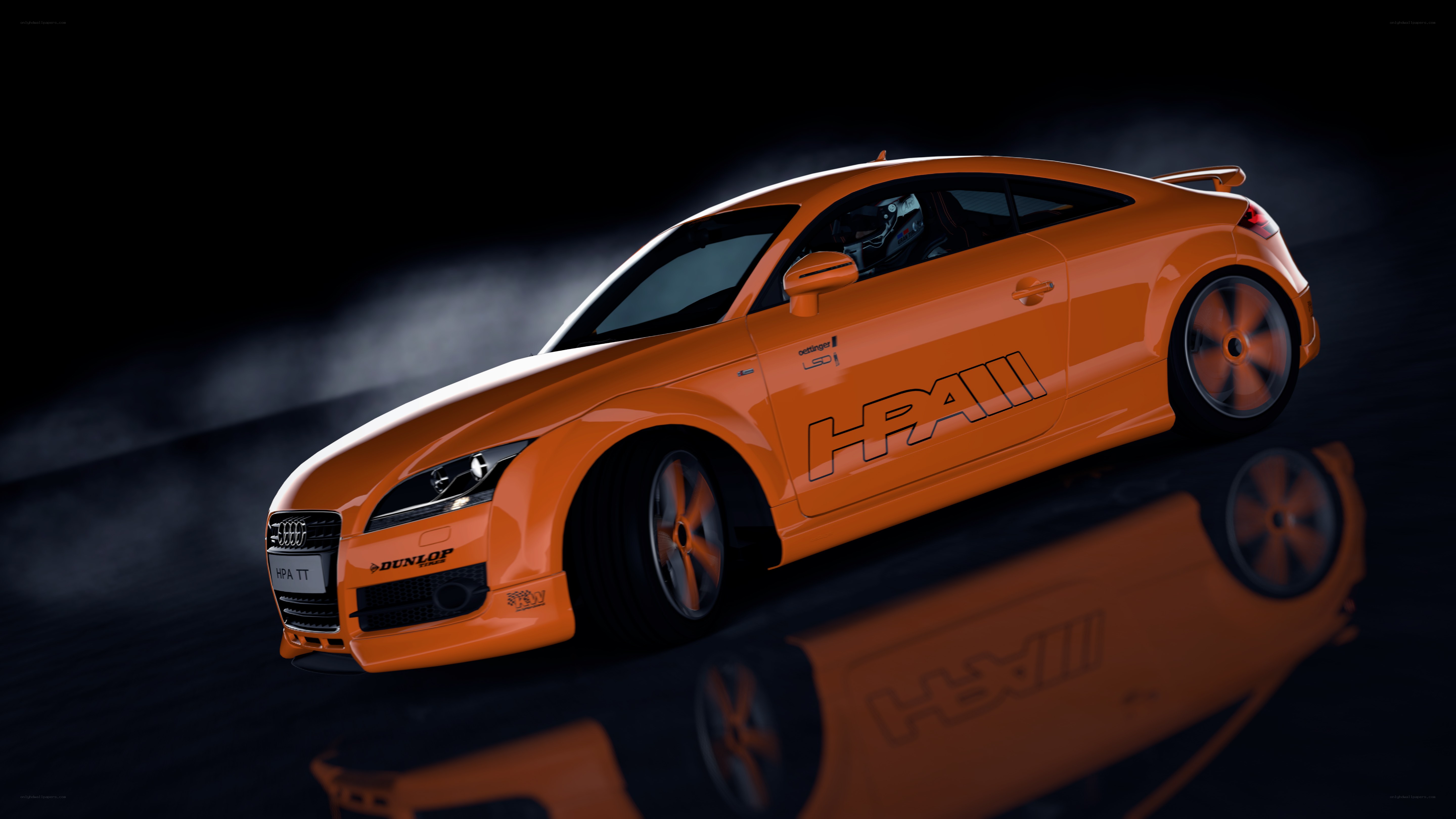 orange audi tt race car