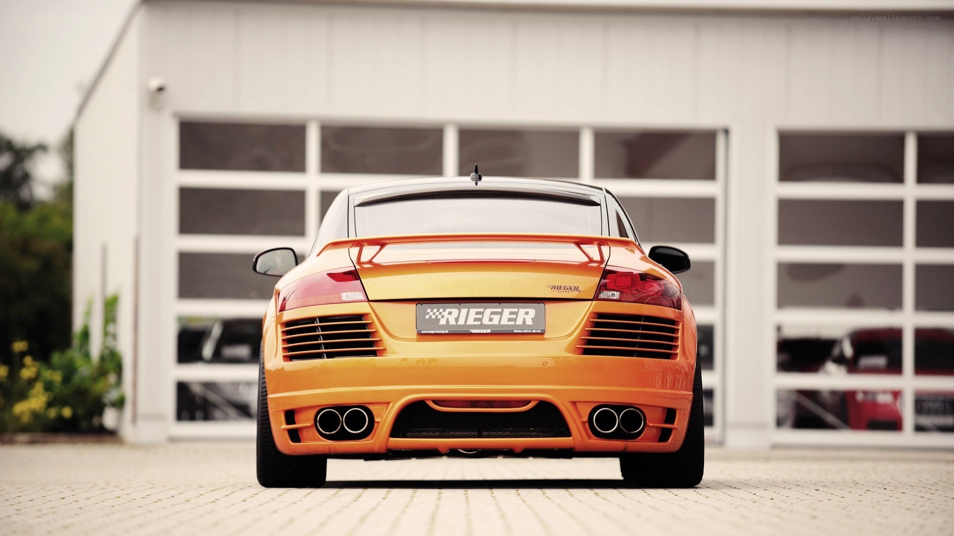 orange audi tt rear view