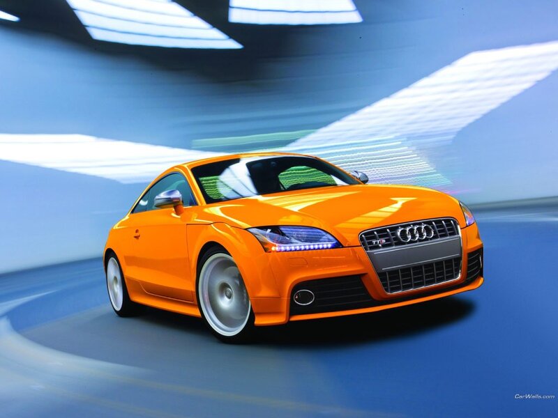 orange audi tt sports car