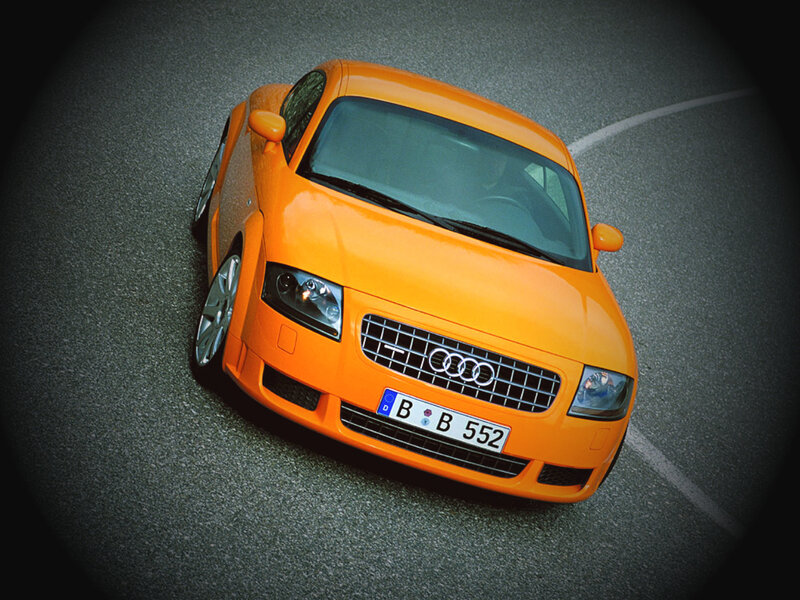 orange audi tt sports car