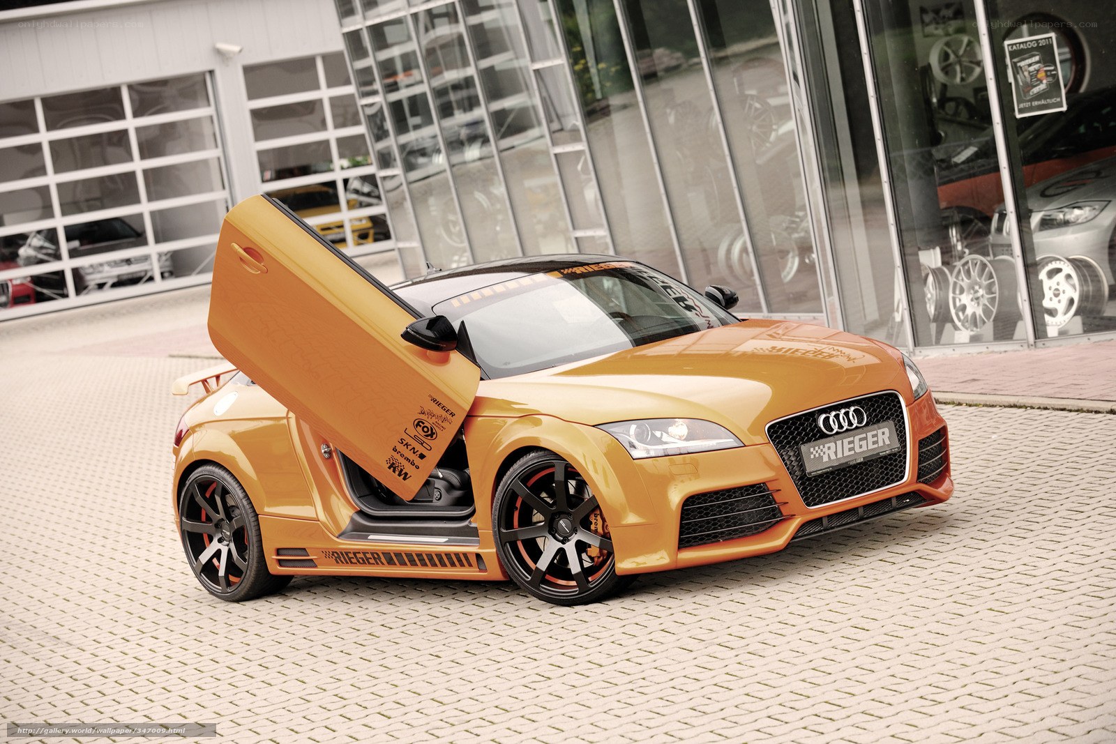 Orange Audi TT with open door