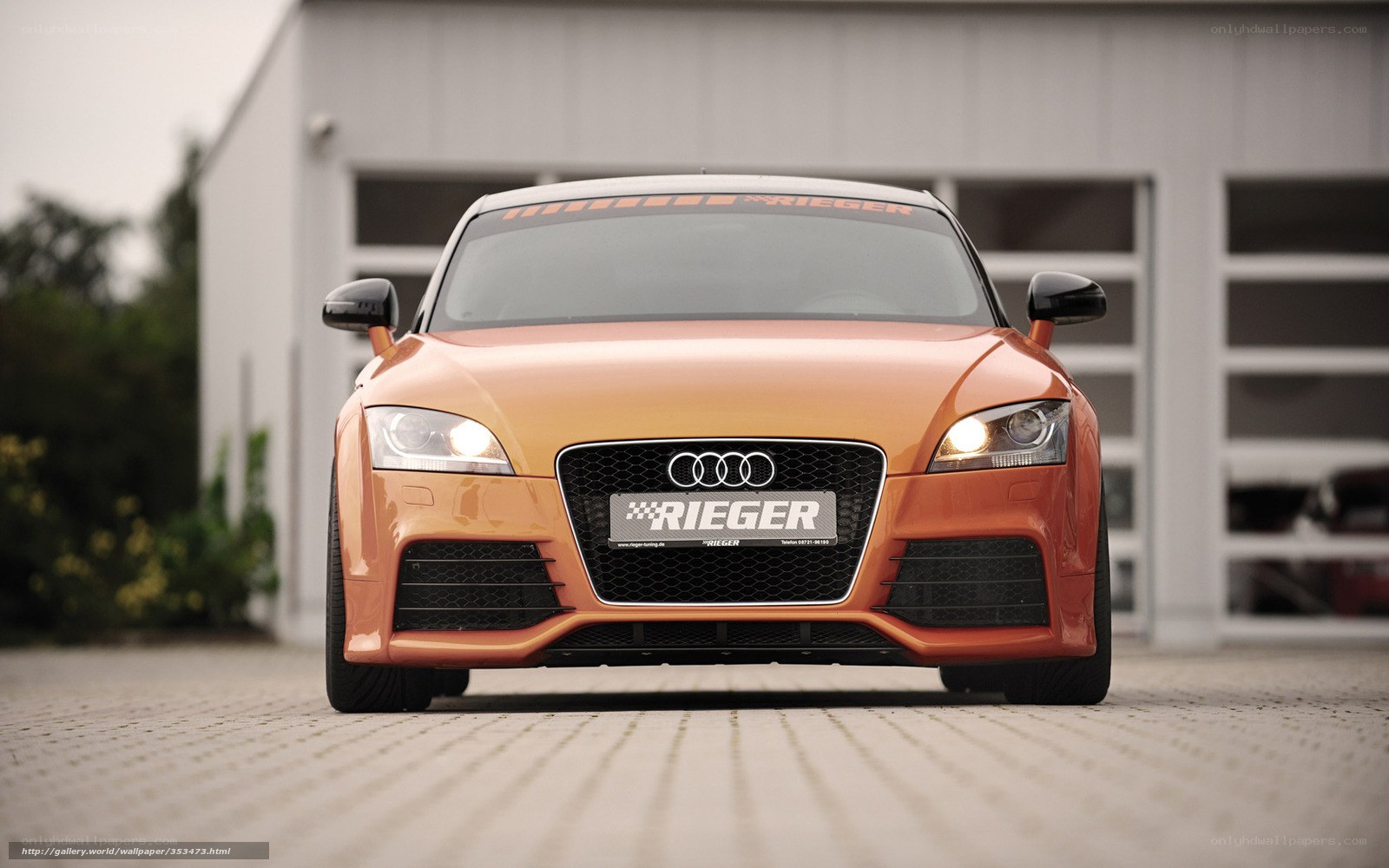 Orange Audi TT with Rieger badge