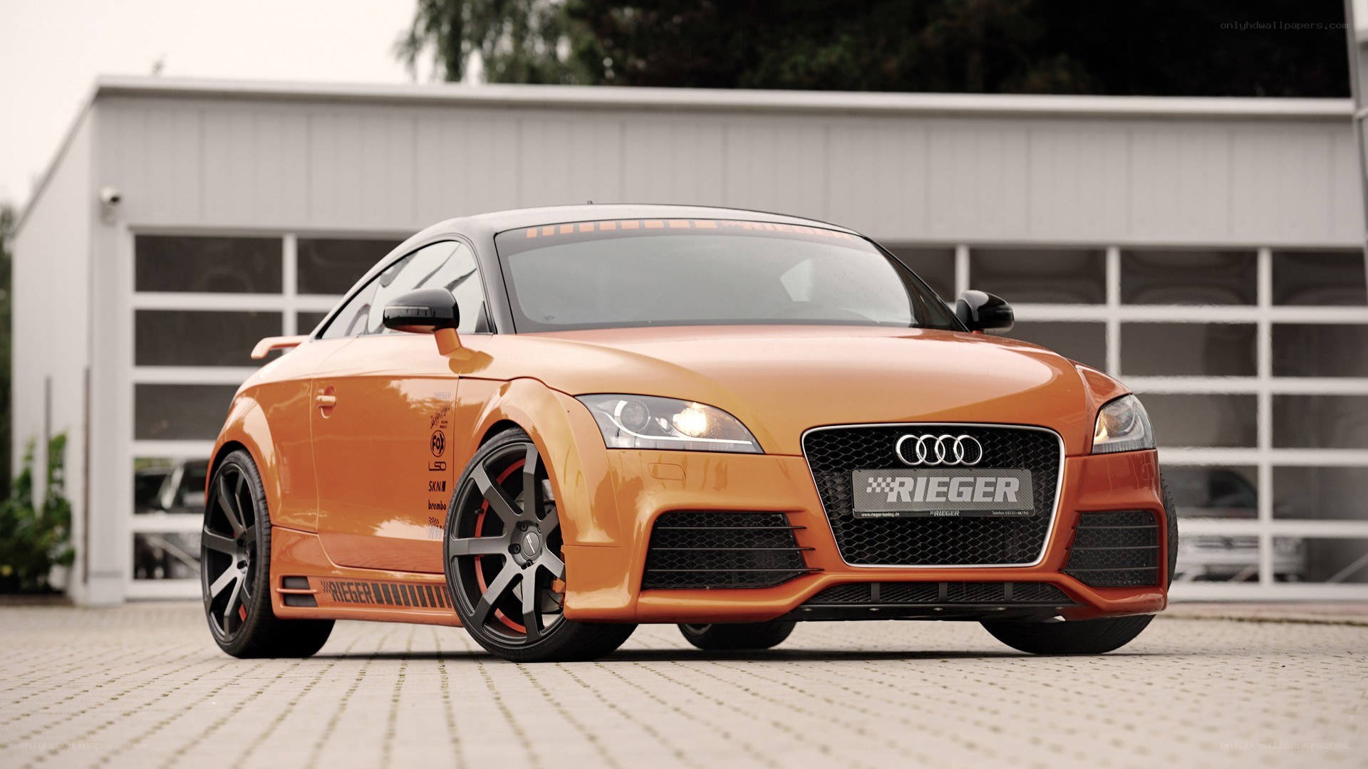 Orange Audi TT with Rieger body kit