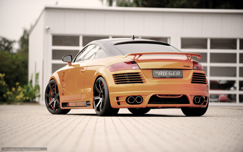 Orange Audi TT with Rieger body kit