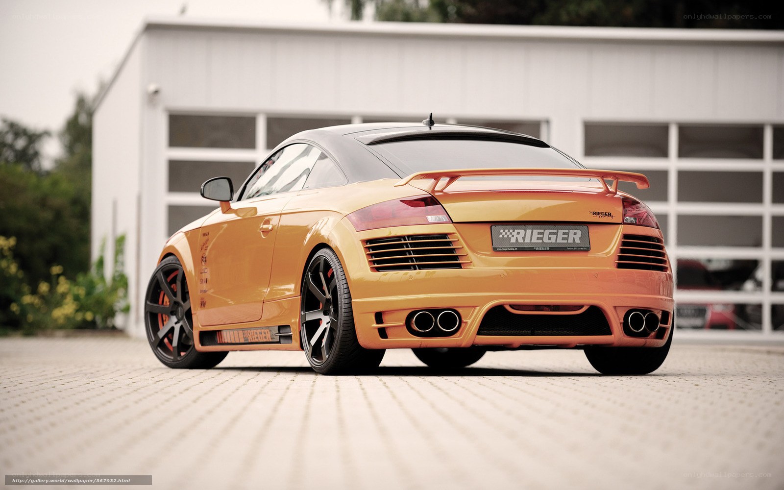 Orange Audi TT with Rieger body kit
