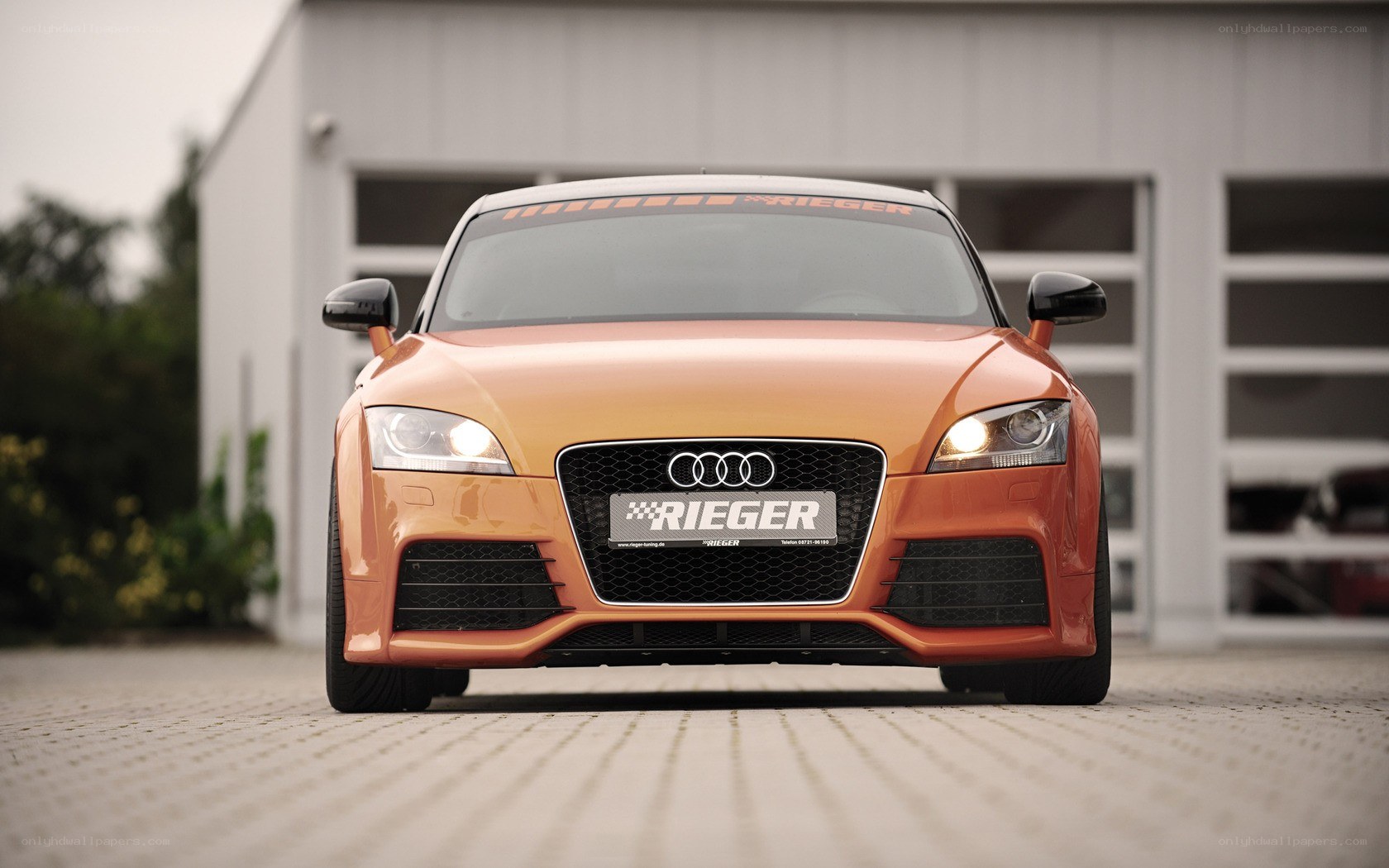 Orange Audi TT with Rieger front bumper