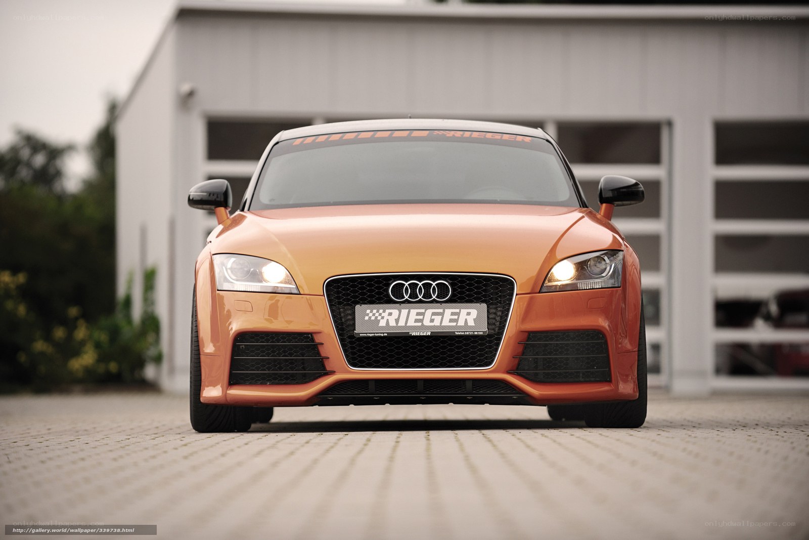 Orange Audi TT with Rieger front grille