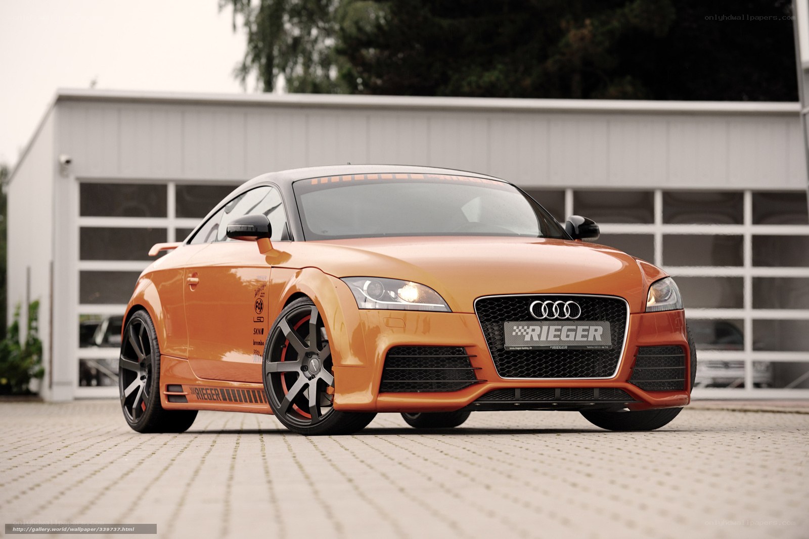 Orange Audi TT with Rieger modifications