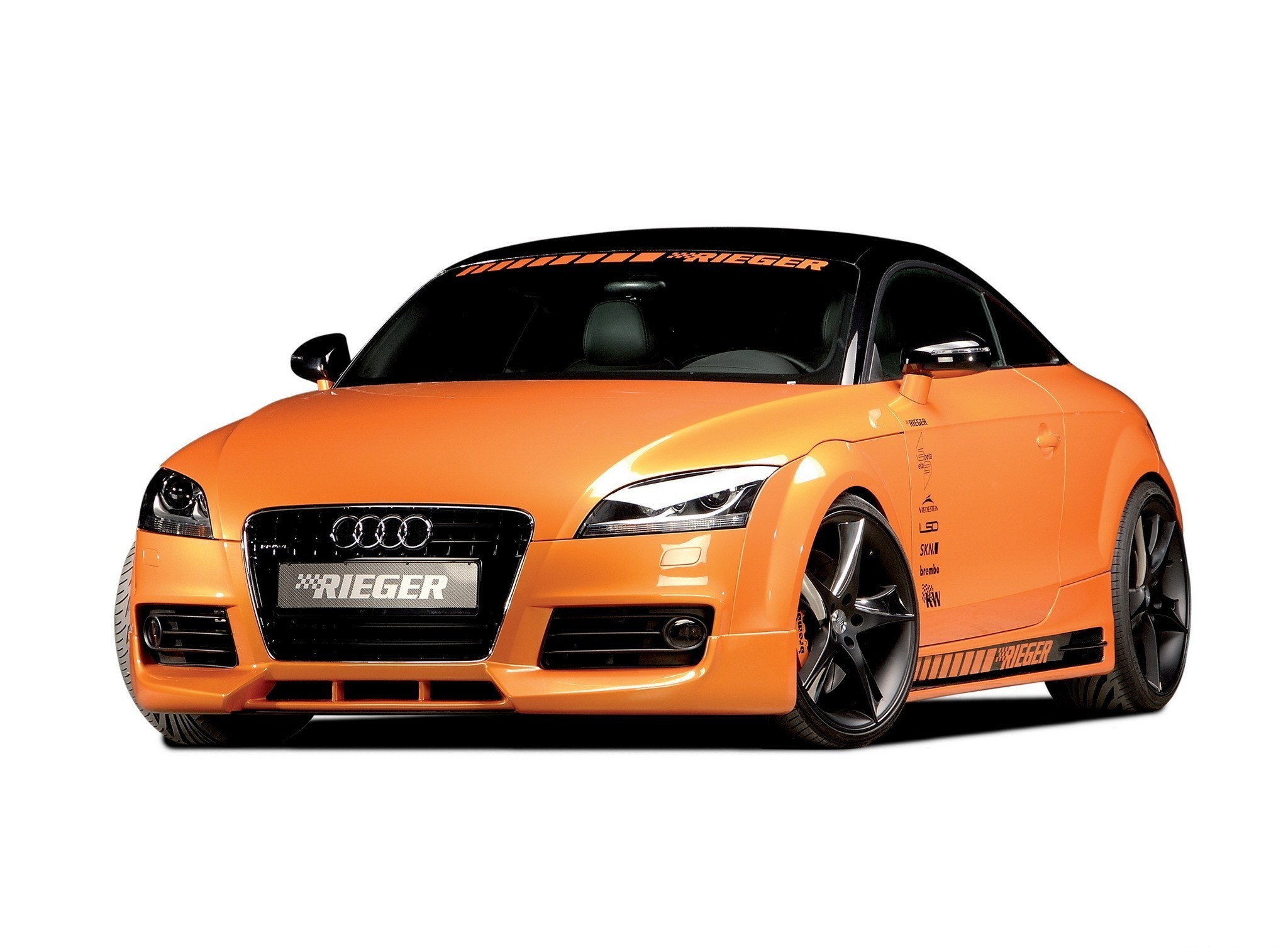 Orange Audi TT with Rieger tuning