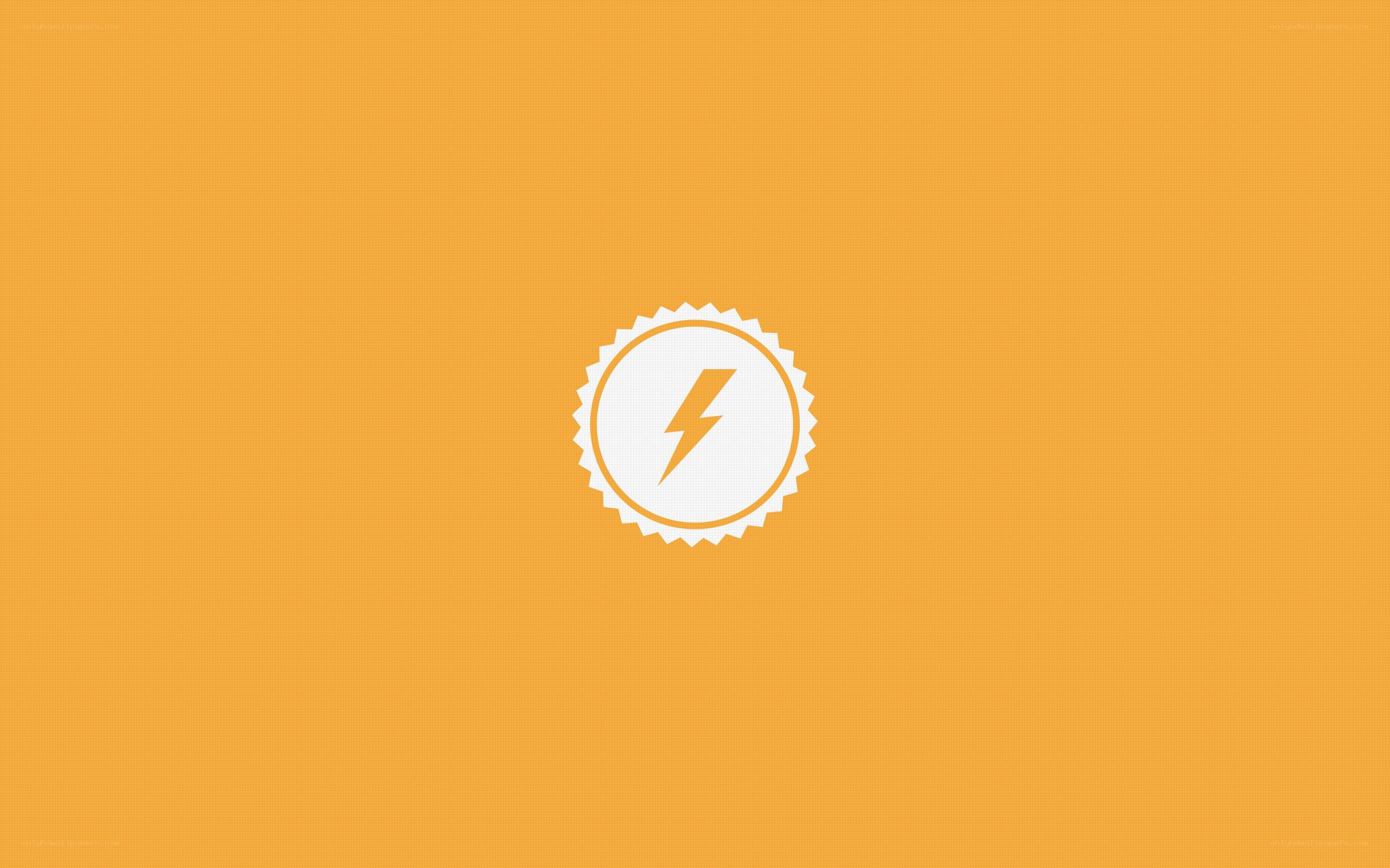 orange background with lightning icon