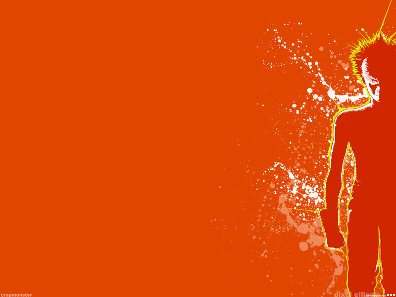 orange background with silhouette