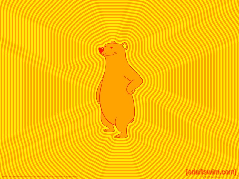 Orange Bear Character — Yellow