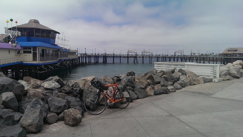 Orange Bicycle on Pier