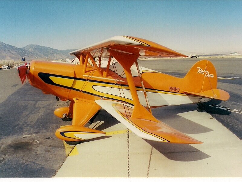 Orange Biplane Aircraft