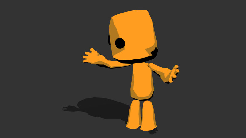 Orange Blocky Character