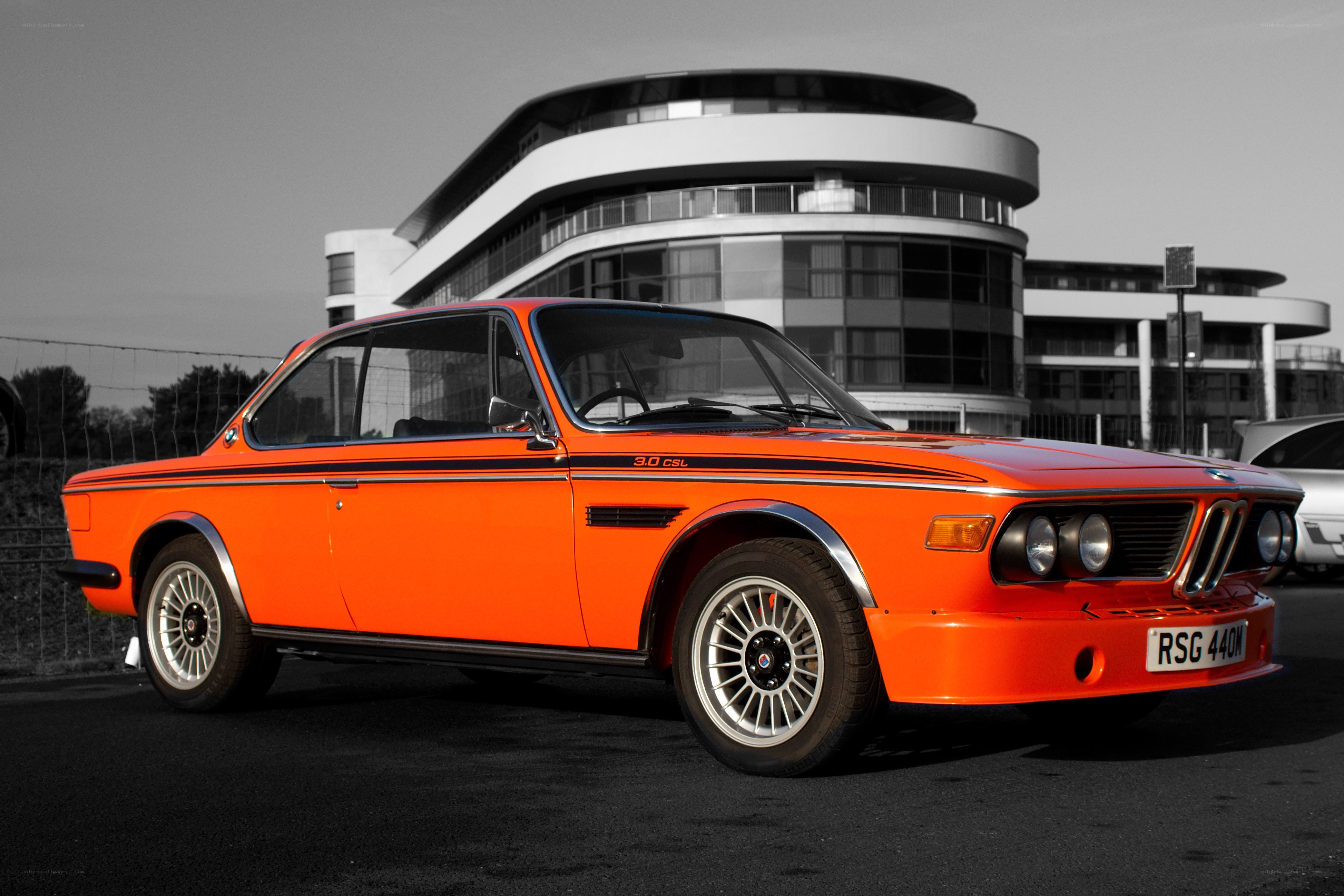 Orange BMW 3.0 CSL car