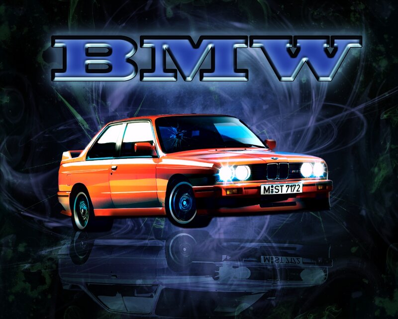 Orange BMW Car — Dramatic, Night