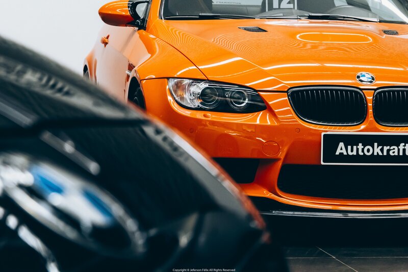 Orange BMW Car — Dramatic, Photograph, License Plate