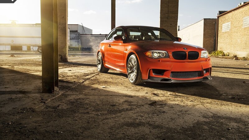 Orange BMW Car — Dramatic, Sunset
