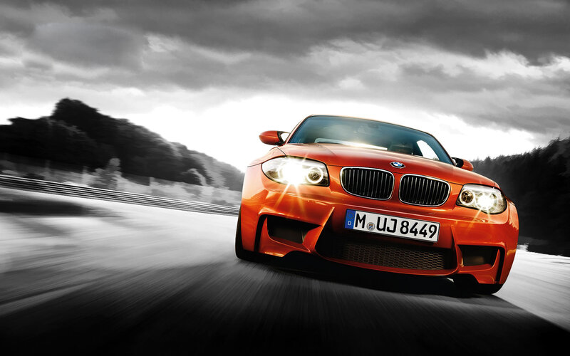 Orange BMW Car — Red, Dramatic