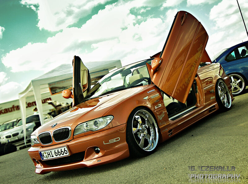 Orange BMW Convertible — Dramatic